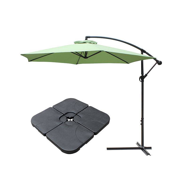 Buiten Patio 10 'Hangende paraplu Zonneschaduw W/T Kruisbasis