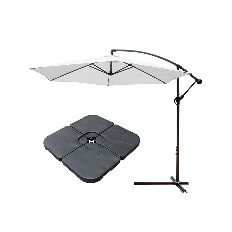 Buiten Patio 10 'Hangende paraplu Zonneschaduw W/T Kruisbasis